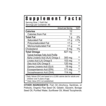 EFA Essential Fatty Acid (OMEGA) Plus (90 Soft Gels)